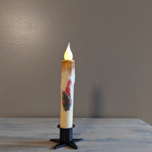Candle Hand-Dipped Gnome Christmas Pine Tree Cinnamon - Picture 2 of 3